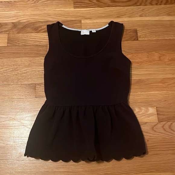 Anthropologie Tops - Anthropologie black ruffle top,‎ size small